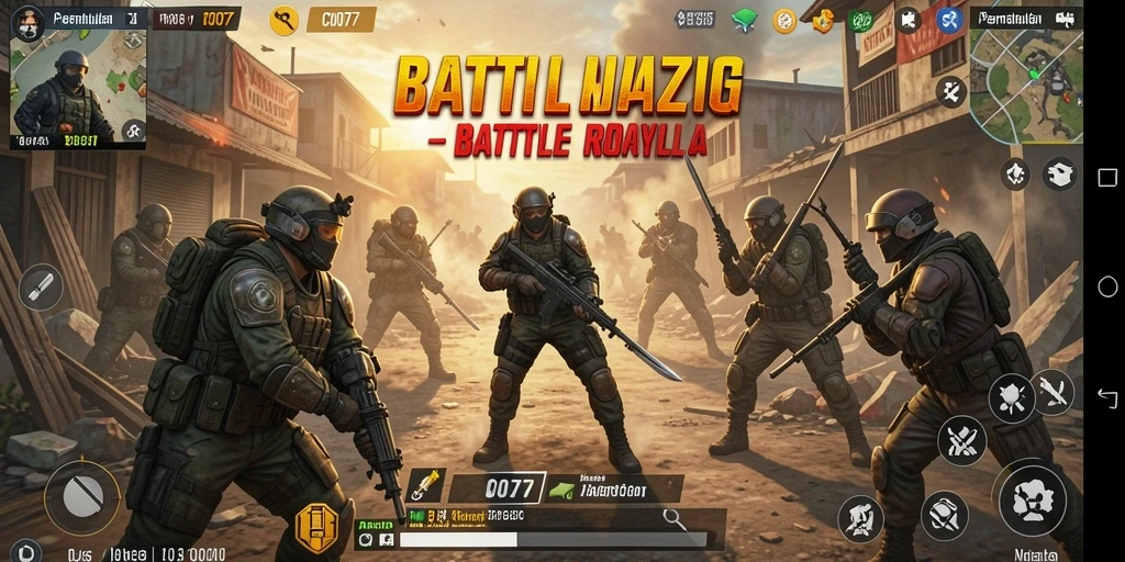Screenshot menunjukkan momen seru dalam pertempuran Battle Royale.