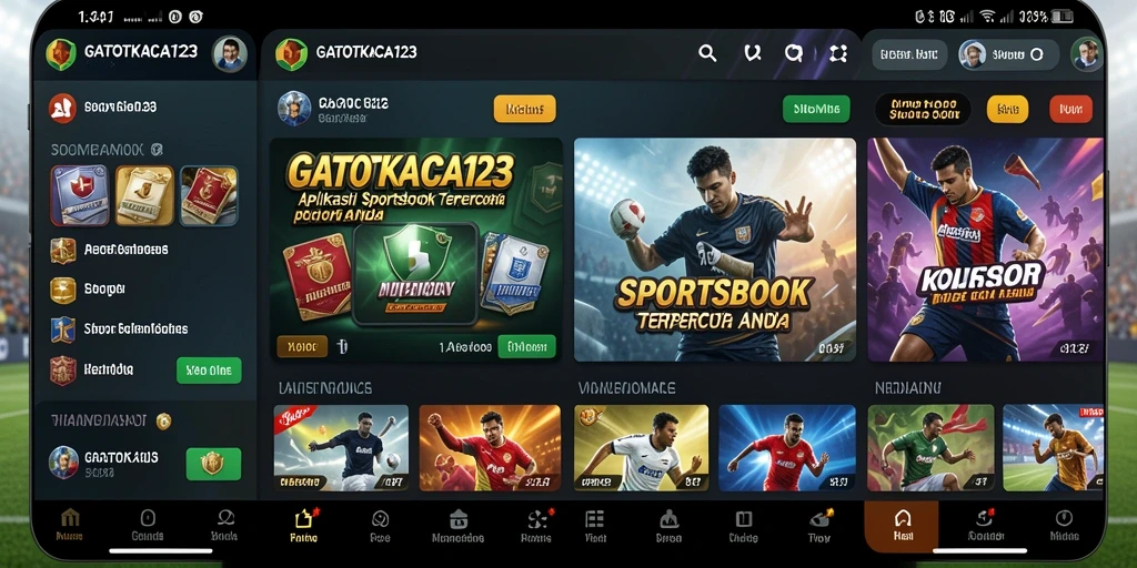 Tampilan utama GATOTKACA123 dengan fitur taruhan olahraga.