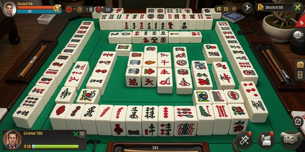 Tampilan gameplay menarik di GRANAT88 Mahjong.