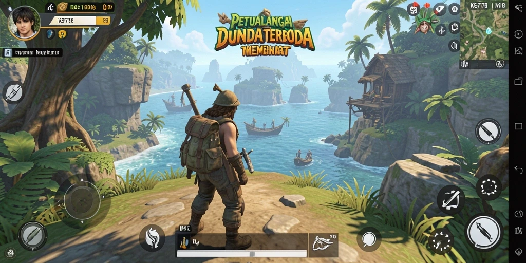 Screenshot gameplay KG778 menampilkan eksplorasi dunia yang luas.