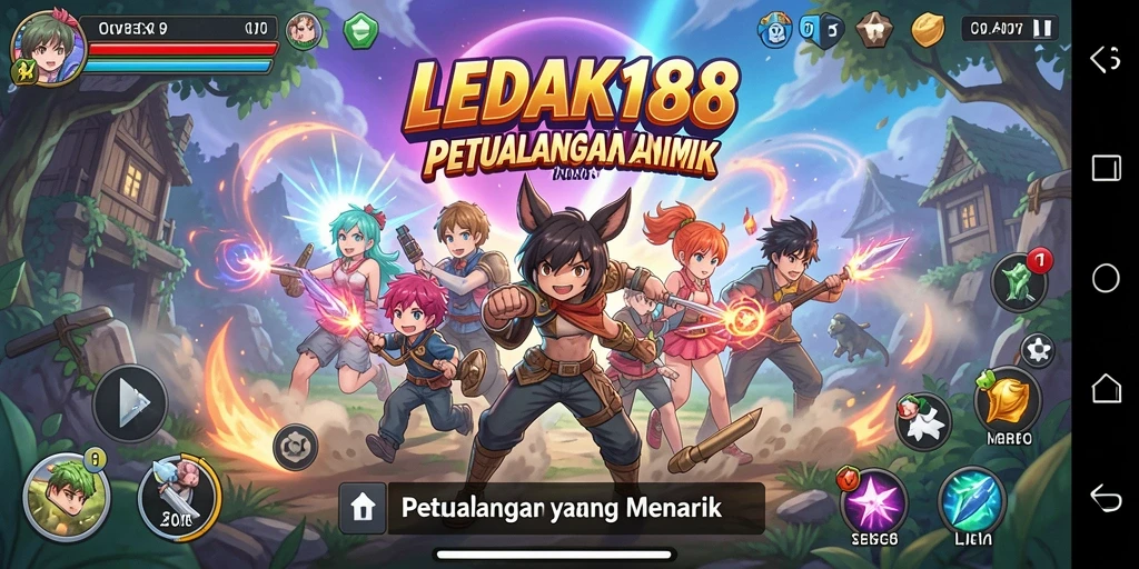 Screenshot LEDAK188 menampilkan karakter Anime dalam aksi yang seru.