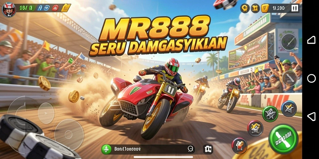 Tampilan gameplay seru dalam balapan cepat di MR888.