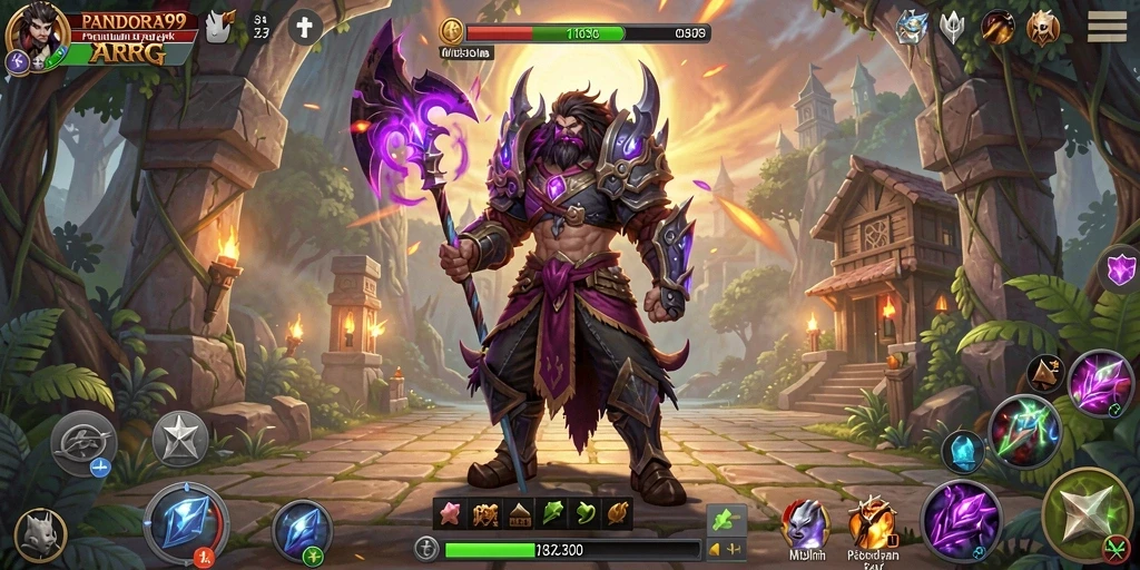 Screenshot PANDORA99 menampilkan aksi seru dalam pertempuran ARPG.