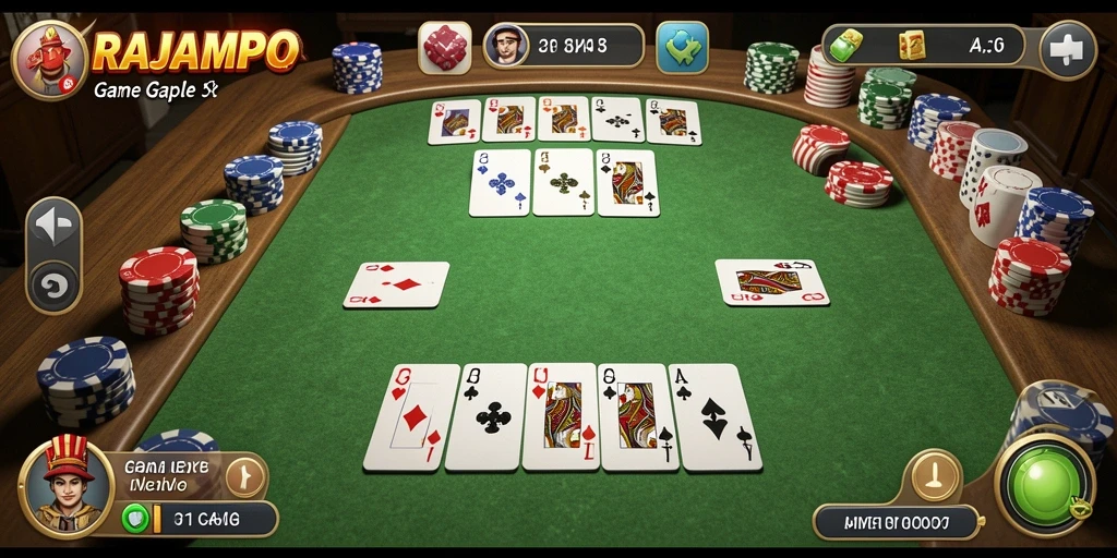 Tampilan menarik dari gameplay Gaple RAJAMPO yang seru.